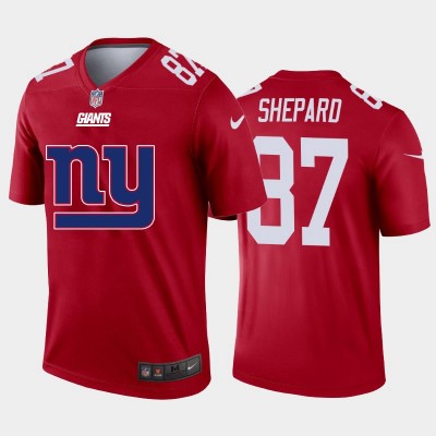 New York Giants #87 Sterling Shepard Red Men's Nike Big Team Logo Vapor Limited NFL Jersey Men's